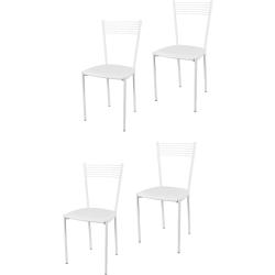 Présentation Chaises Elegance Tommychairs, Acier Blanc, Cuir Artificiel