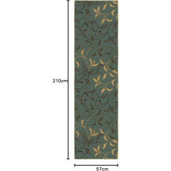 Tapis de Couloir Ottohome, Motif Feuilles, Vert Écume en situation