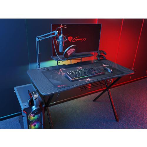 Présentation de Table de Jeu Genesis Holm 300 RGB, Bois Noir en situation