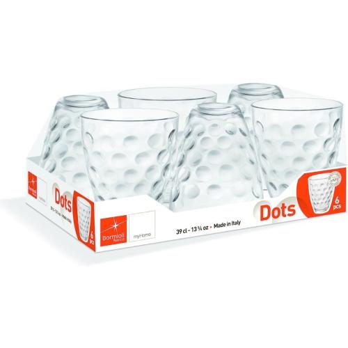 Présentation de Bormioli Rocco 6 Tasses Eau, 26 cl, Dots Design en situation