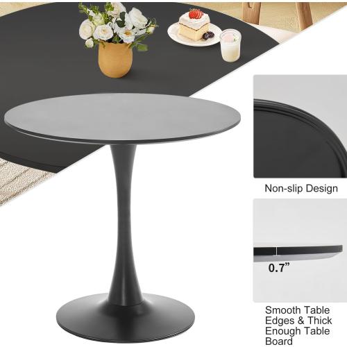 Présentation de Zoom sur Table salle à manger ronde blanche TUOMUR, design moderne