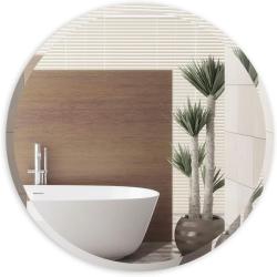 Présentation Miroir mural rond biseauté, design moderne, salle de bain