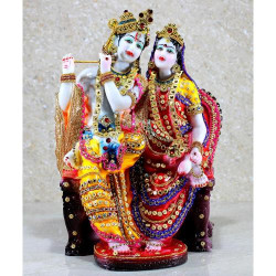 Présentation Statue Radha Krishna, Kishan Murti, sculpture décorative