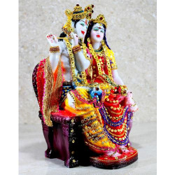 Statue Radha Krishna, Kishan Murti, sculpture décorative en situation