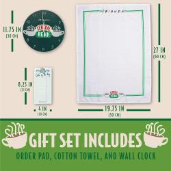 Coffret Cadeau Paladone Central Perk, Horloge, Serviette, Bloc Notes en situation