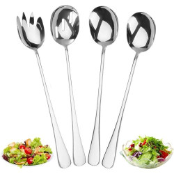 Présentation Couverts Salade INOX, Set 4 Pièces, Argent, Restaurant