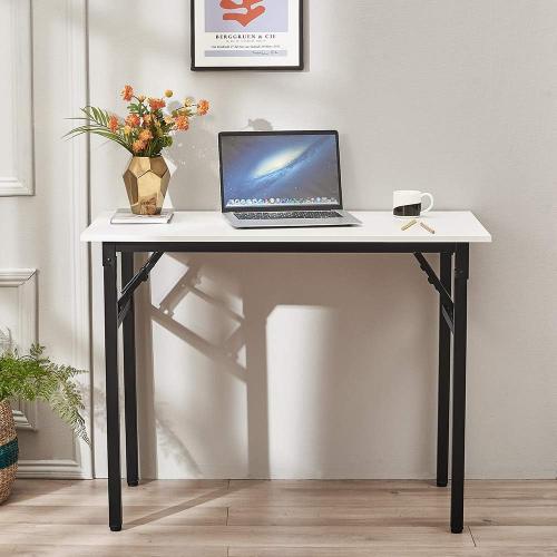 Présentation de Zoom sur Table Bureau Pliable Informatique Panana, Blanc Noir