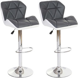 Présentation Mendler Tabouret Bar Hamilton, Bois, Similicuir, Rotatif, Gris