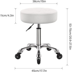 Tabouret Bureau Pivotant WKWKER, Cuir Synthétique Blanc en situation