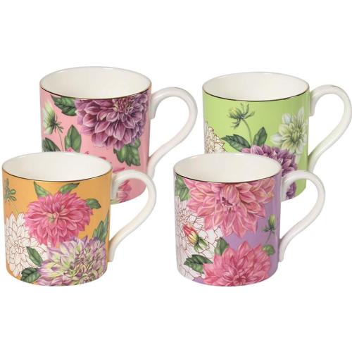 Présentation de Présentation Tasses à thé porcelaine anglaise, bords dorés, lot 4