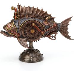 Statue Sous-Marin Steampunk Anglerfish, LED Périscope en situation