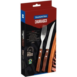 Tramontina Steakbesteck Set 12 pièces, Bois naturel en situation