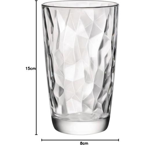 Présentation de Zoom sur Verres Diamond Transparent Bormioli Rocco, Pack 6 Unités