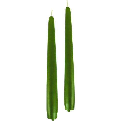 Présentation de Zoom sur Bougies Coniques Vert Mousse, 10 pièces, Risth 56213