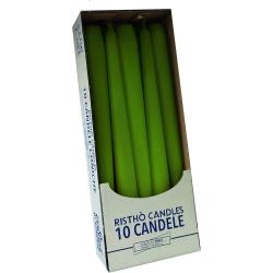 Présentation Bougies Coniques Vert Mousse, 10 pièces, Risth 56213