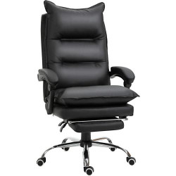 Présentation Fauteuil Bureau Ergonomique Vinsetto, Repose Pied, Noir