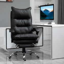 Fauteuil Bureau Ergonomique Vinsetto, Repose Pied, Noir en situation