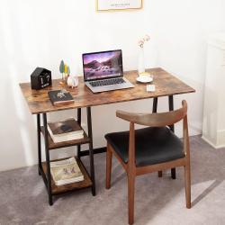 Bureau Oak, Tea, Rangement, 2 Étagères Amovibles, Métal en situation