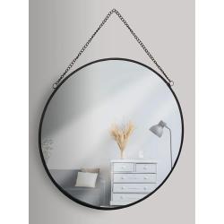 Présentation Miroir rond noir 30 cm, montage mural élégant