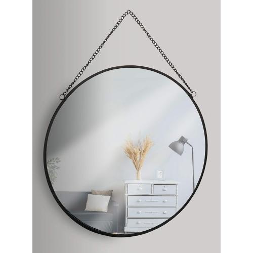 Présentation de Présentation Miroir rond noir 30 cm, montage mural élégant