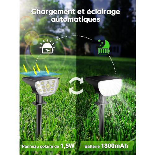 Présentation de Zoom sur Lampe Solaire Extérieur Jardin SIGRILL, IP65, 33LED