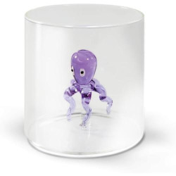 Présentation Verre borosilicate 250 ml, décoration polype, design élégant