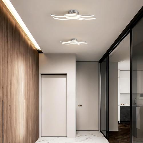 Présentation de Plafonnier LED Moderne, 24W, Luminaire Acrylique Design en situation