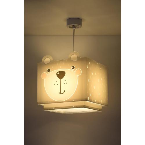 Présentation de Zoom sur Lampe Suspension Enfant Little Teddy Ours Animaux Gris