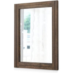 Présentation Miroir Mural Rectangulaire Rustique Bois, Décoration Intérieure