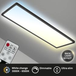 Plafonnier LED CCT Noir, Ultra Plat, Télécommande, Variable en situation