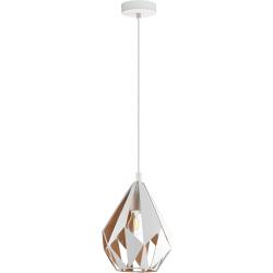 Suspension luminaire Carlton 1, lustre vintage acier blanc, doré en situation