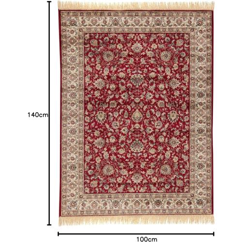 Présentation de Tapis Farshian Hereke Rouge, Qualité Artisanale en situation