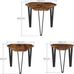 Tables Gigognes VASAGLE pour Salon - Style Industriel Robuste en situation