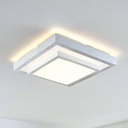 Plafonnier LED Moderne Gris Métal Lindby, Éclairage Intérieur en situation