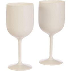 Présentation Verres à Pied Plastique Blanc 0,45L 2 pièces Mojito Design