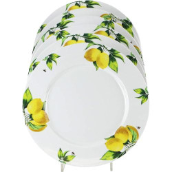 Assiettes en mélamine, motif citrons frais, Reston Lloyd en situation