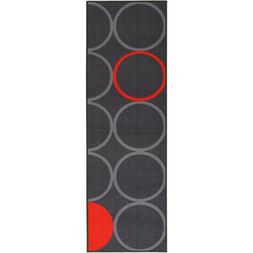 Présentation de Zoom sur Tapis Cuisine Synthétique, Gris Orange, Design Moderne