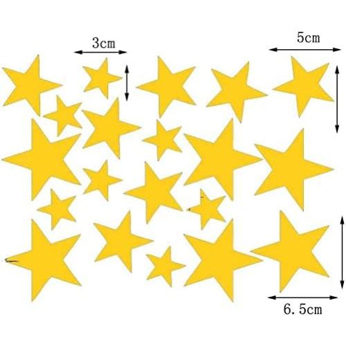 Présentation de Autocollants muraux 3D étoiles argentés Luokeily, lot 20 en situation