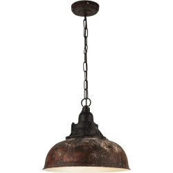 Lustre vintage industriel, lampe suspendue rétro, acier, noir en situation