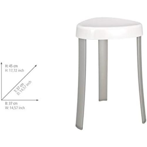 Présentation de Zoom sur Tabouret Salle de Bain Corrente, Blanc, Design Moderne