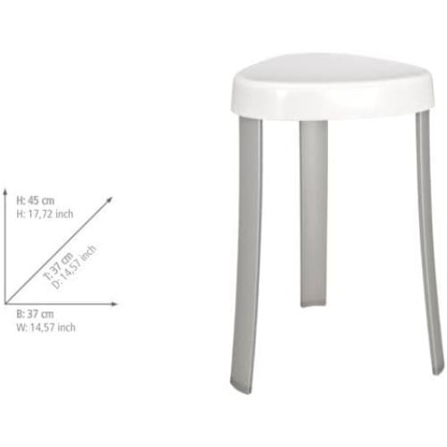 Présentation de Tabouret Salle de Bain Corrente, Blanc, Design Moderne en situation