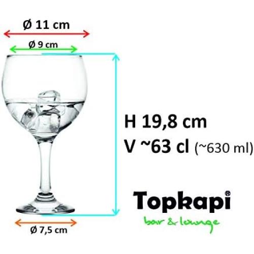 Présentation de Zoom sur Topkapi Lot 6 Verres à Gin Tonic Ballon 630 ML