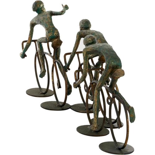 Présentation de Zoom sur Sculpture Cyclistes Bronze Polystone Deco 79, Art Moderne