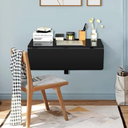 Table Murale Pliante Bois, Bureau Flottant, Peu Encombrant en situation