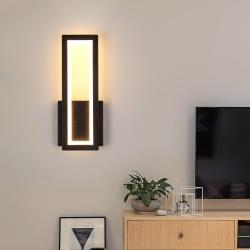 Applique Murale LED 16W Moderne, Noir, Acrylique, Blanc Chaud en situation