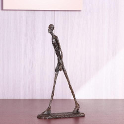 NILEEBUKER Statue Giacometti Bronze Homme Marchant Abstrait en situation