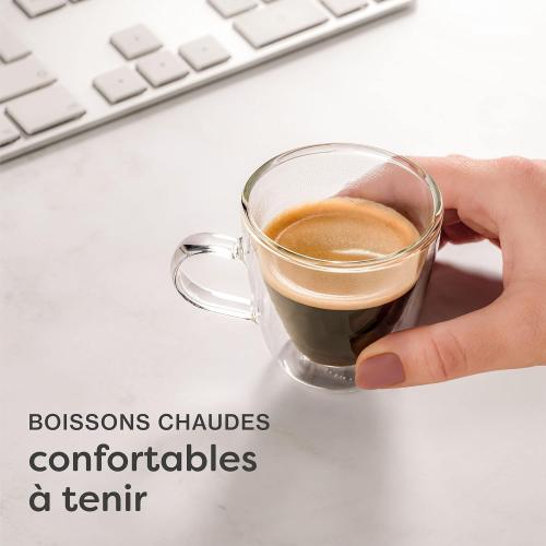 Présentation de Verres Double Paroi 80ml, Cosumy, Conserve Température, Cadeau en situation