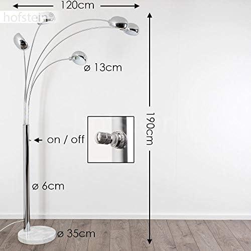 Présentation de Zoom sur Lampadaire Nikkala Moderne en Métal Chromé avec Socle en Marbre