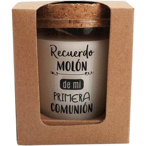 Présentation de Zoom sur Bougie communion, souvenir mouton, boîte kraft, cadeau original