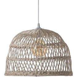 Présentation Suspension Rotin Naturel Lussiol SAIGON, Luminaire Design Boheme Chic Scandin